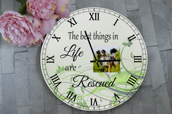 The Best Things In Life Are Rescued Wooden Clock
