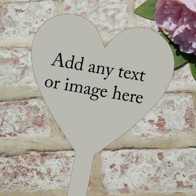 Personalised design your own heart grave/memorial marker