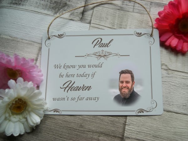 wedding remembrance hanging sign
