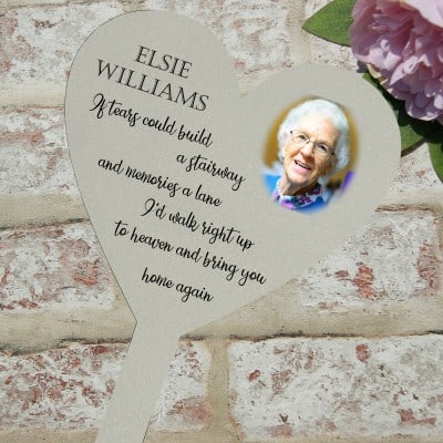 Personalised if tears could build a stairway grave/memorial marker