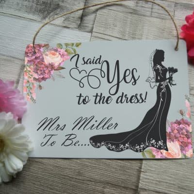 yes to the dress hanging sign