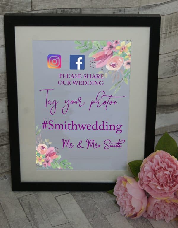 Personalised Tag Your Photo's Wedding Design