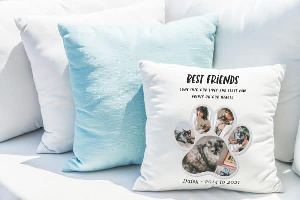 Personalised Pet Paw Memorial Cushion