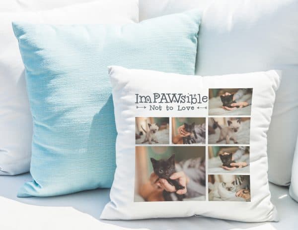 Personalised Impawsible Not To Love Cushion