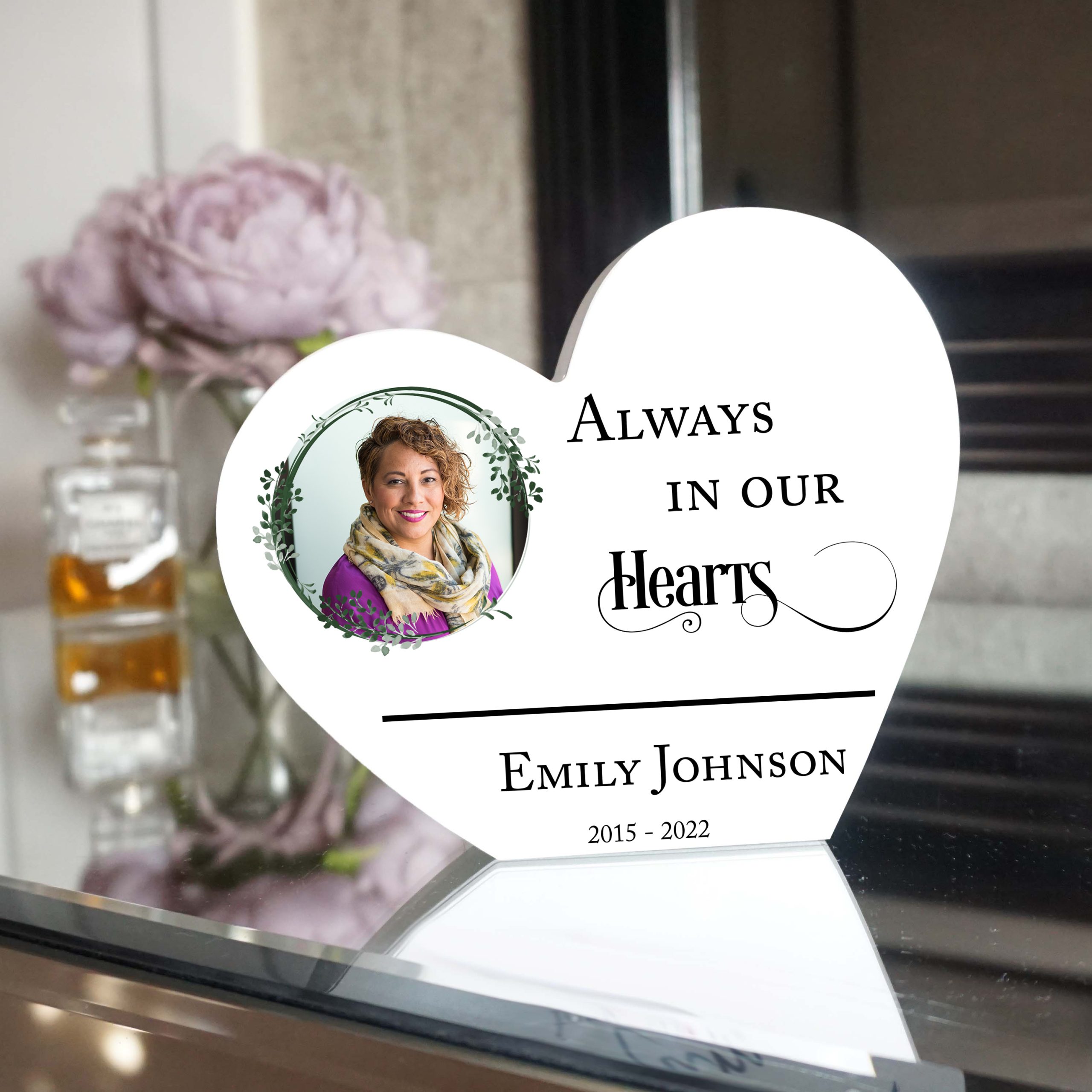 Personalised Always In Our Hearts Heart Photo Block