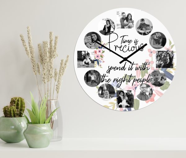 Time Is Precious Spend It With The Right People Design 2 Clock