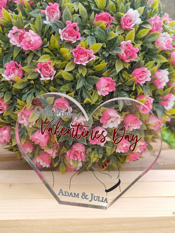 Personalised Our First Valentines Day Freestanding Clear Heart